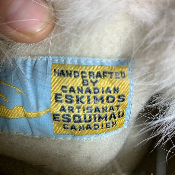 Vintage collector pièce hand crafted by Canadian Inuit  seal skin winter shoes - Picture 7 of 12